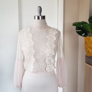 Vintage Inspired Lace Blouse Size Small NEW!